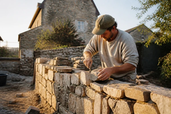 Artisan maçon pour pose pierre à l'ancienne Saint-Nazaire