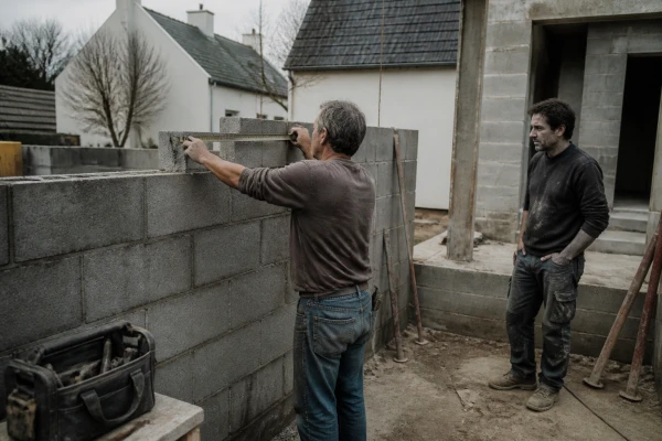 Maçon pour agrandissement garage en parpaing Saint-Gildas-des-Bois