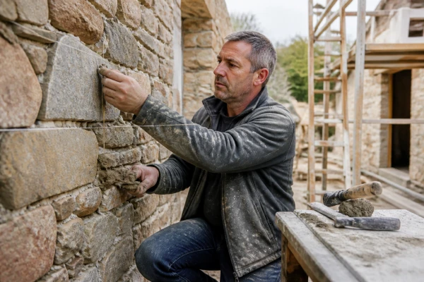 Rénovation joints pierres apparentes mortier chaux Saint-Gildas-des-Bois